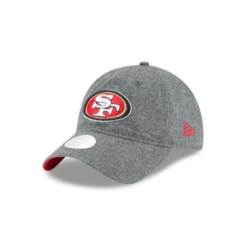 NFL San Francisco 49ers Womens Melton Wool 9Twenty Adjustable (CYY9982) - Grey New Era Caps